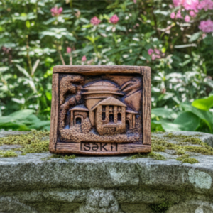 handcrafted-ceramic-magnet-circular-temple-sheki-relief-art