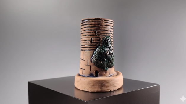 handcrafted ceramic maiden tower sculpture – authentic baku heritage