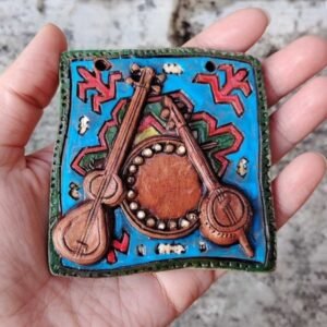 3d handcrafted ceramic magnet – traditional azerbaijani tar and kamancha